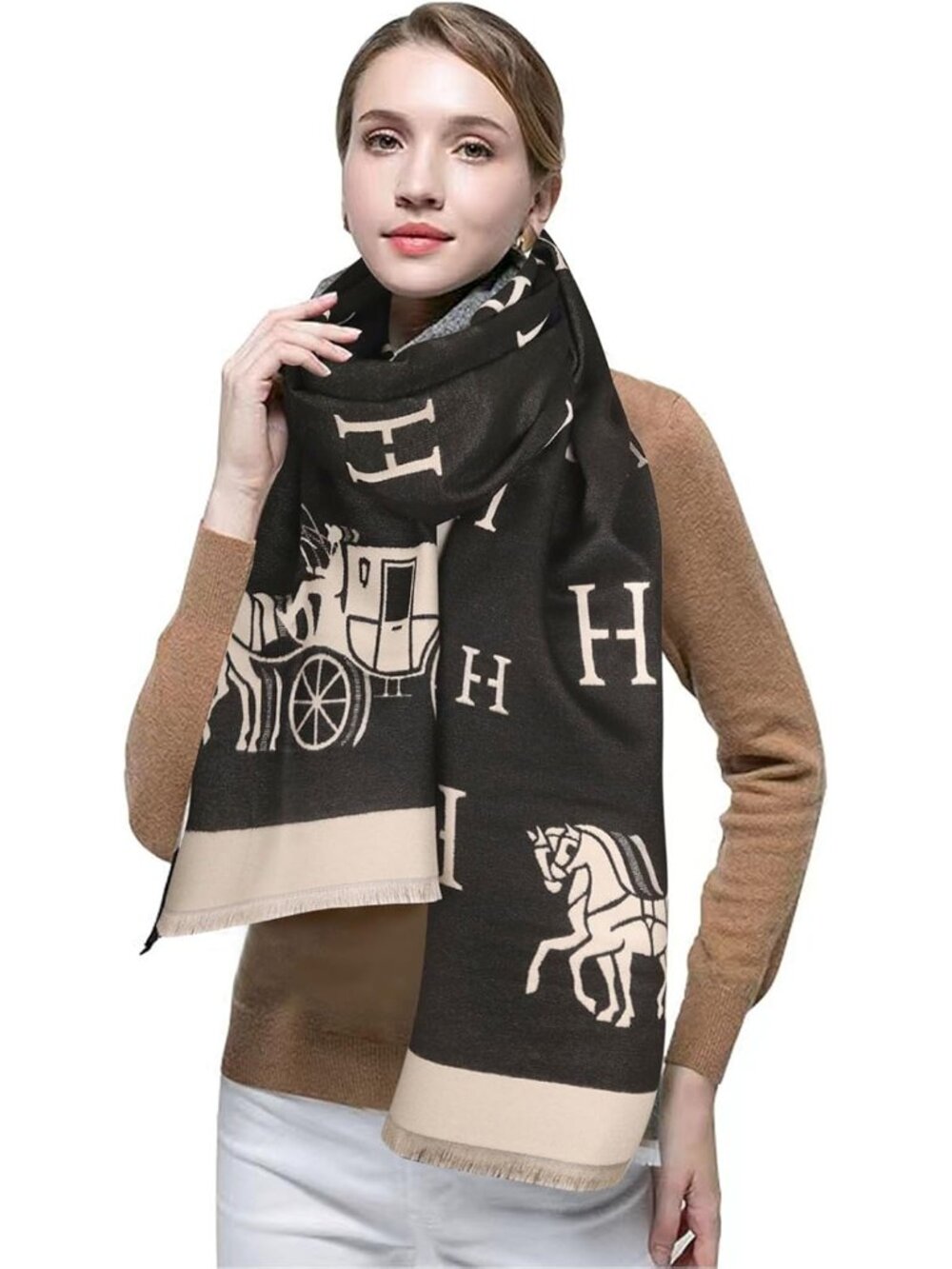 Scarfs for Women Pashmina Silky Shawl Wrap for Evening Dressing Blanket Open Fro - Picture 7 of 7